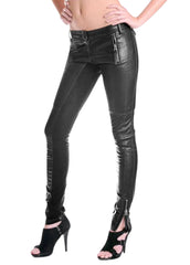 Women’s Genuine Leather Biker Skinny Pants – The Western Jacket