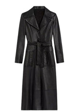 Women's Genuine Leather Long Coat | The Western Jacket