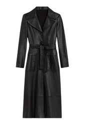 Women's Genuine Leather Long Coat | The Western Jacket