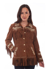 Women's Vintage Brown Suede Fringe Western Jacket | Embroidered Cowboy Leather Style Coat | Boho Ranch Fashion by The Western Jacket
