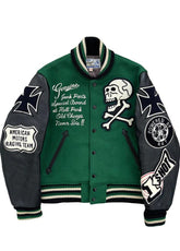 Men's Green Chevy Lover II Varsity Jacket | Premium Wool & Leather Baseball Jacket - The Western Jacket