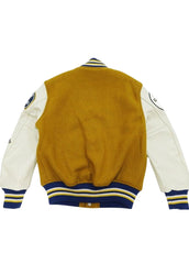 Men's Golden Bulldogs Letterman Varsity Jacket - Premium Wool & Leather Baseball Jacket | Vintage College Style by The Western Jacket