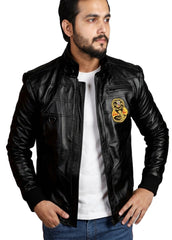 Cobra Kai Red Leather Jacket for Men – Karate Kid Inspired Bomber Jacket