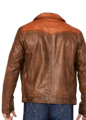 Men’s Maverick Canyon Two-Tone Brown Western Leather Jacket