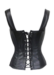 Women’s Black Leather Corset Vest – Lace-Up Gothic Western Style | The Western Jacket