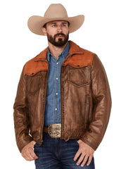 Men’s Maverick Canyon Two-Tone Brown Western Leather Jacket