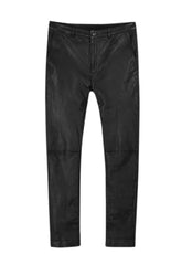 Men’s Genuine Leather Pants – Classic Black Slim Fit by The Western Jacket