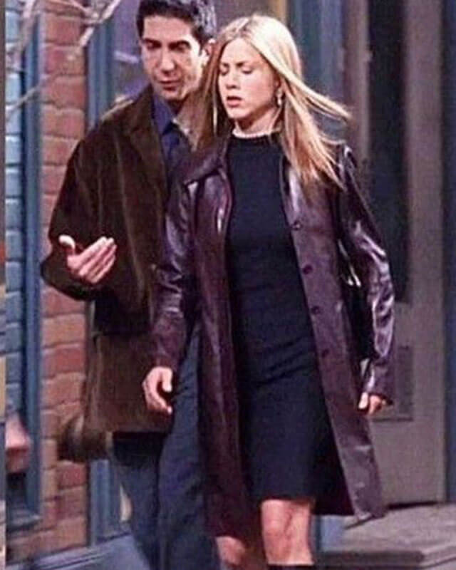 Friends Rachel Green Outfit Maroon Leather Coat