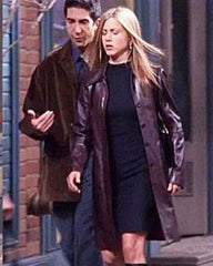 Friends Rachel Green Outfit Maroon Leather Coat