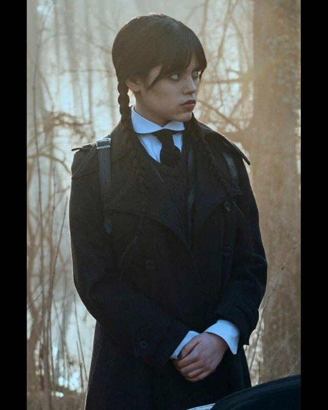 Wednesday Black Trench Coat