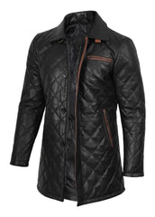 Men’s Real Leather Long Coat – The Western Jacket