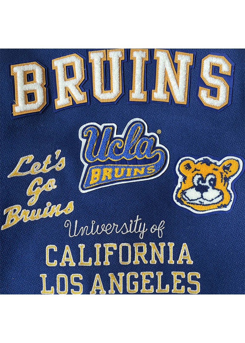 UCLA Bruins Varsity Jacket Men Navy Blue Wool & Leather Sleeve Western College Jacket | The Western Jacket