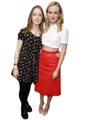 Women’s Genuine Leather Red Midi Skirt by The Western Jacket