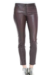 Women’s Genuine Deep Brown Leather Pants – The Western Jacket