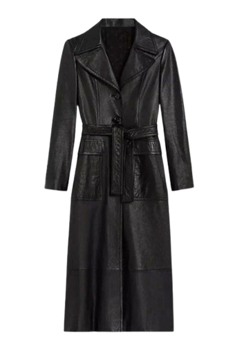 Women's Genuine Leather Long Coat | The Western Jacket