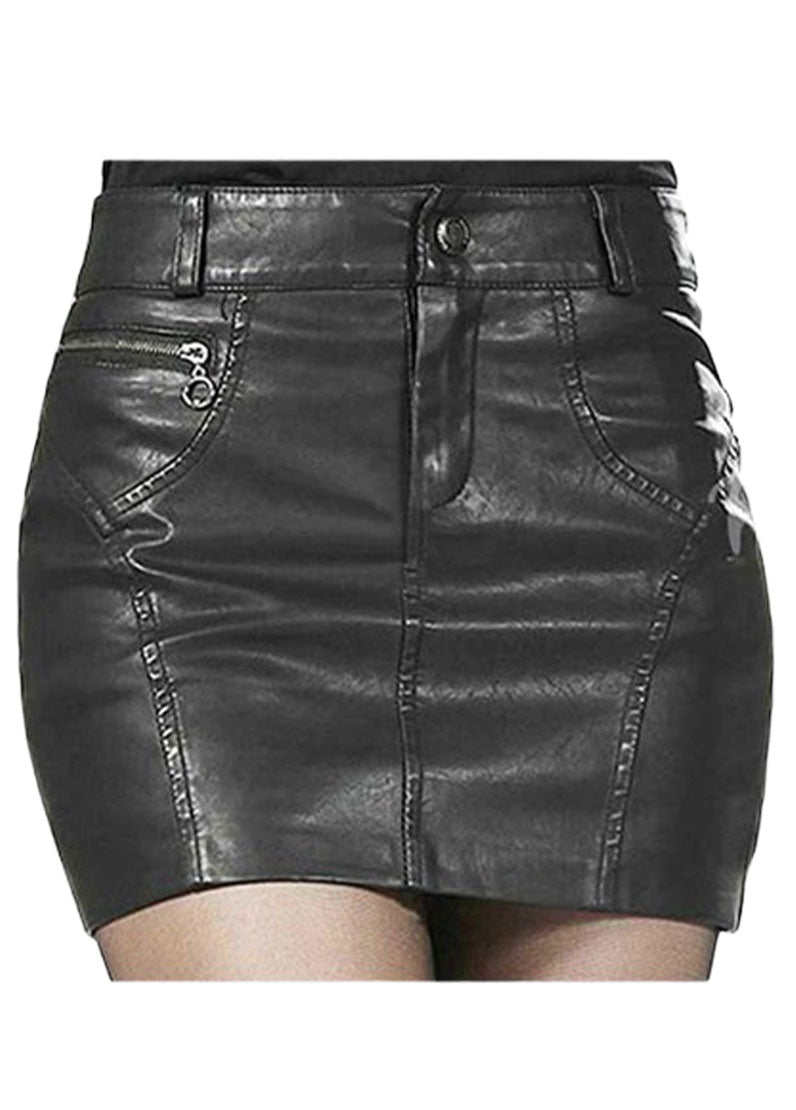 Genuine Leather Women’s Mini Skirt | High Waist Fashion Skirt by The Western Jacket