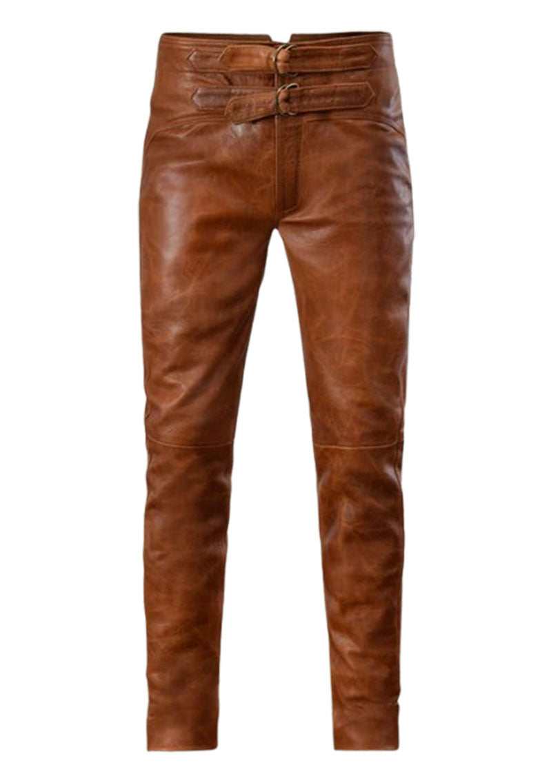 Men’s Brown Leather Pant - Genuine Leather Pants for Men