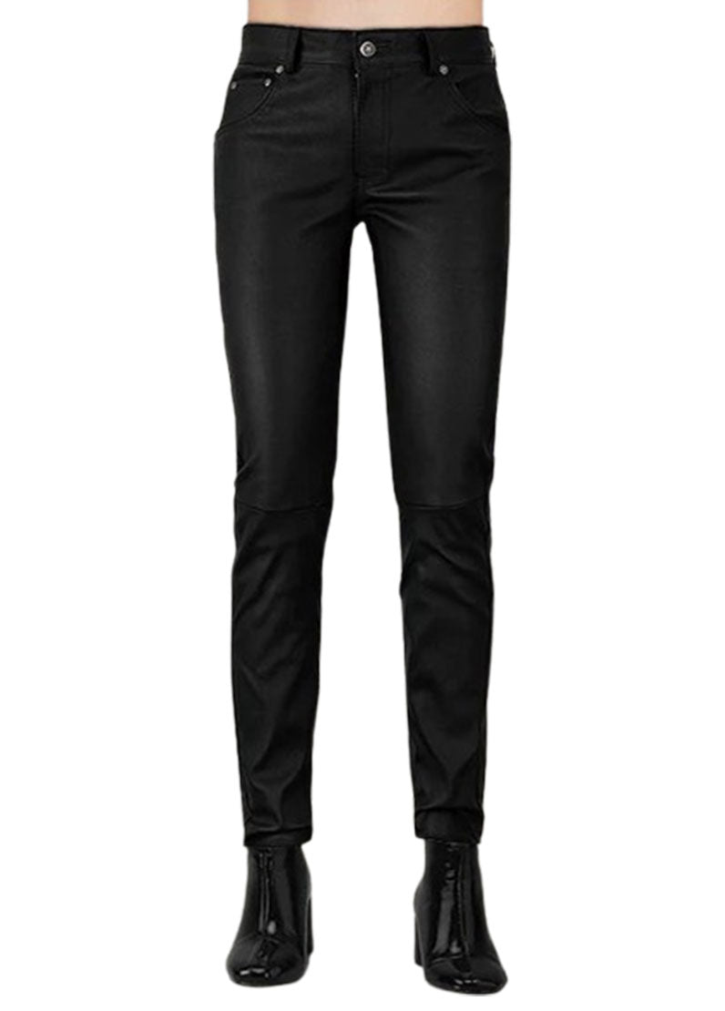 Women’s Black Genuine Leather Skinny Pants – The Western Jacket