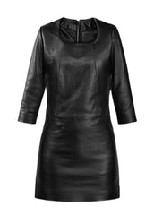 Women’s Black Genuine Leather Mini Dress | The Western Jacket