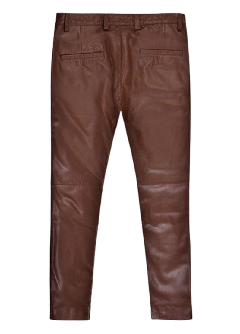Men's Classic Brown Leather Suit