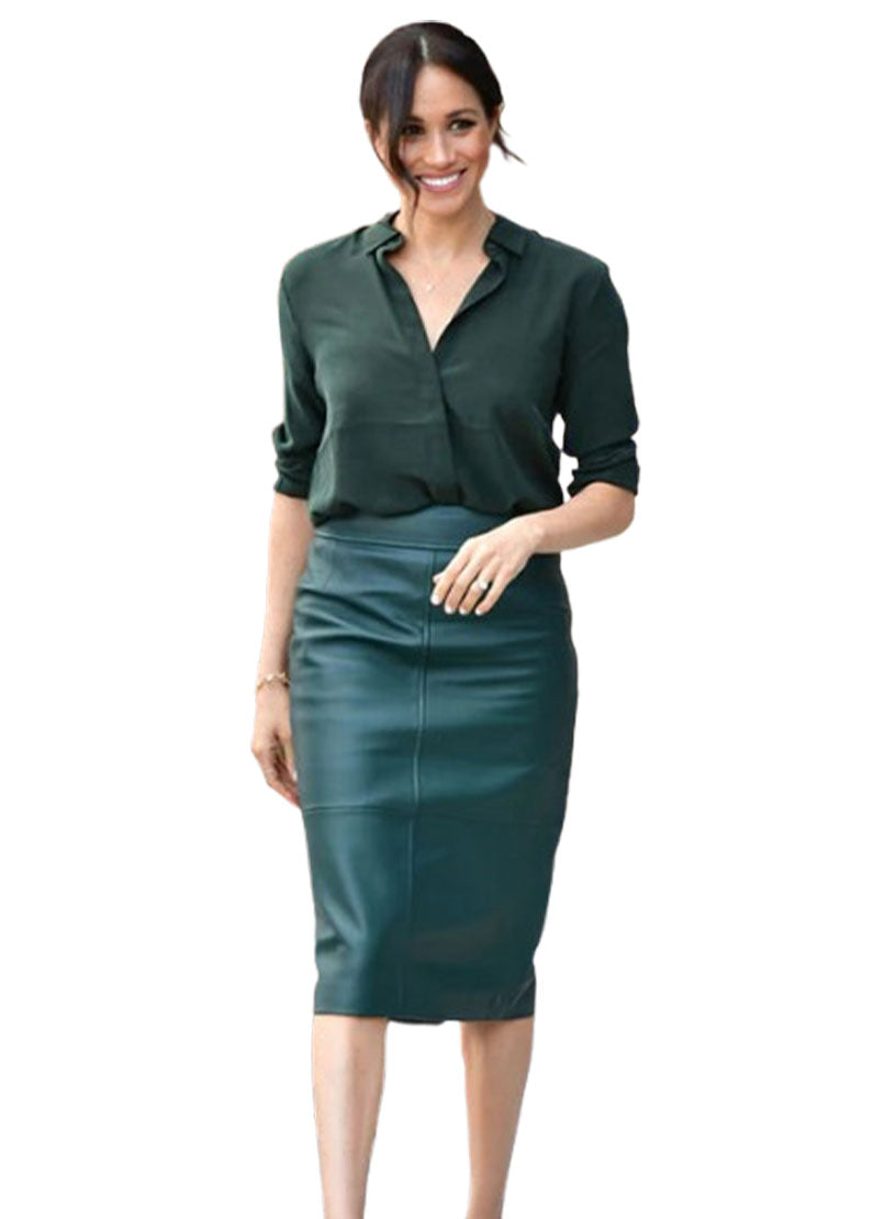 Women’s Genuine Leather Pencil Skirt by The Western Jacket