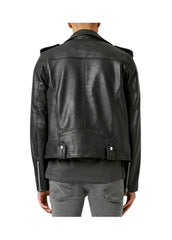 Men’s Classic Black Biker Leather Jacket