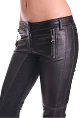 Women’s Genuine Leather Biker Skinny Pants – The Western Jacket