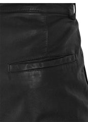 Men’s Genuine Leather Pants – Classic Black Slim Fit by The Western Jacket