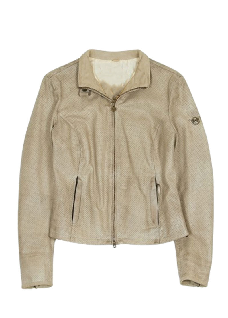 Women’s Beige Genuine Leather Jacket – The Western Jacket