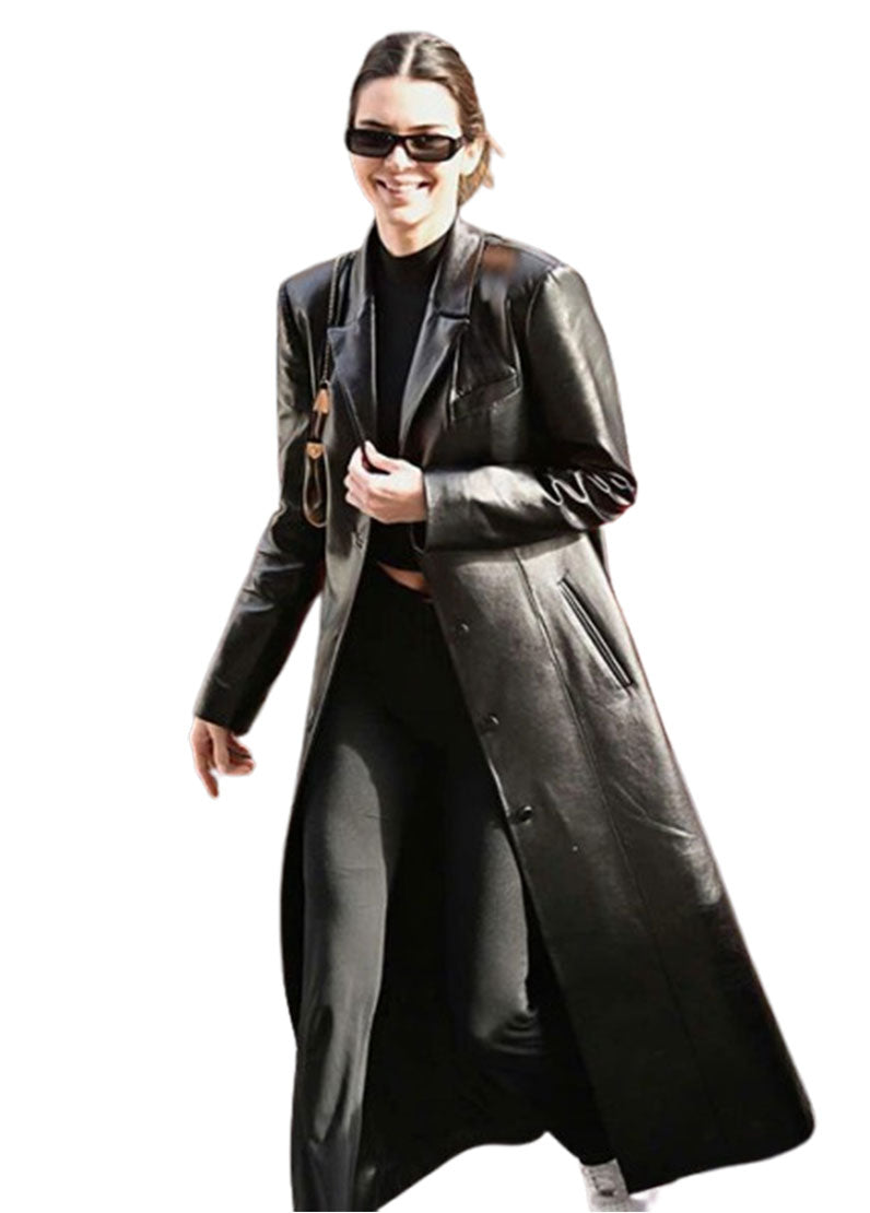 Women's Black Genuine Leather Long Coat | The Western Jacket
