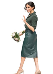 Women’s Genuine Leather Pencil Skirt by The Western Jacket