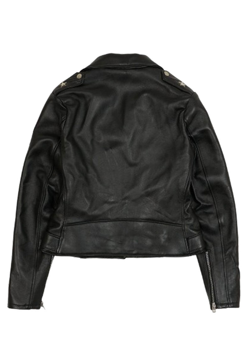 Women’s Classic Black Genuine Leather Biker Jacket – The Western Jacket