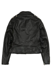Women’s Classic Black Genuine Leather Biker Jacket – The Western Jacket