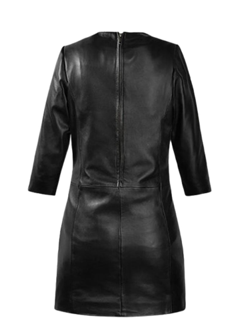 Women’s Black Genuine Leather Mini Dress | The Western Jacket