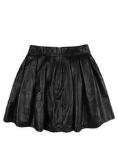 Women's Genuine Leather Pleated Mini Skirt by The Western Jacket