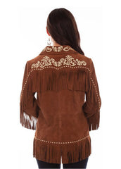 Women's Vintage Brown Suede Fringe Western Jacket | Embroidered Cowboy Leather Style Coat | Boho Ranch Fashion by The Western Jacket
