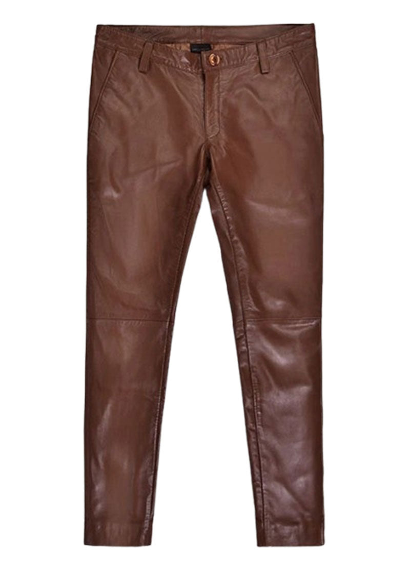 Men's Classic Brown Leather Suit