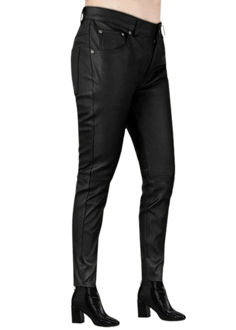Women’s Black Genuine Leather Skinny Pants – The Western Jacket