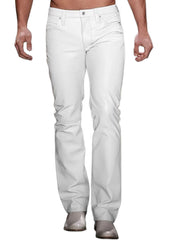 Men’s White Genuine Leather Pants | The Western Jacket