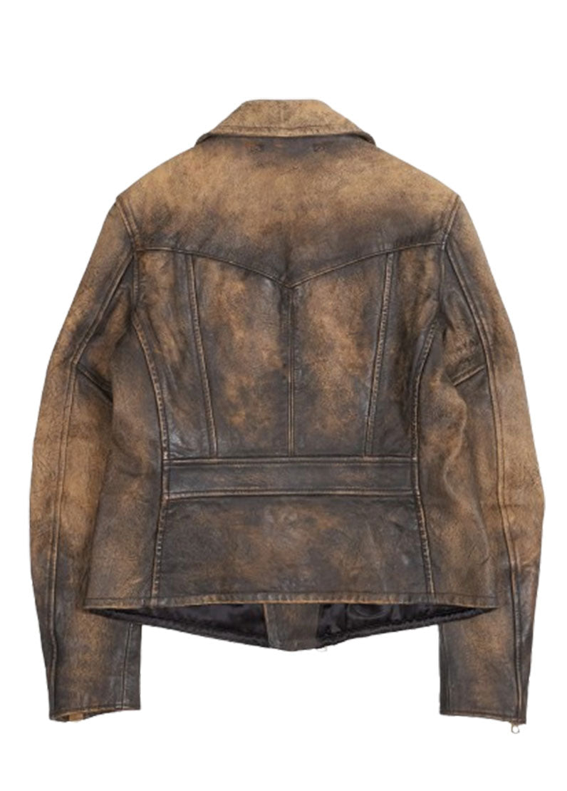 Vintage Brown Genuine Leather Biker Jacket – Women’s Classic Style | The Western Jacket