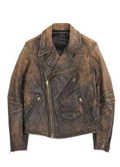 Vintage Brown Genuine Leather Biker Jacket – Women’s Classic Style | The Western Jacket