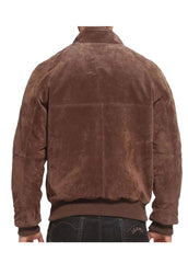 Men’s Brown Suede Leather Bomber Jacket – Classic Western Style by The Western Jacket