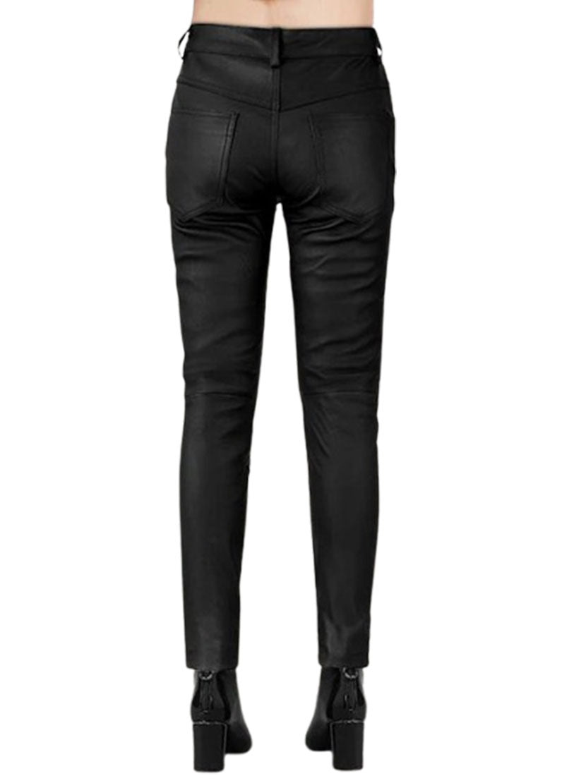 Women’s Black Genuine Leather Skinny Pants – The Western Jacket