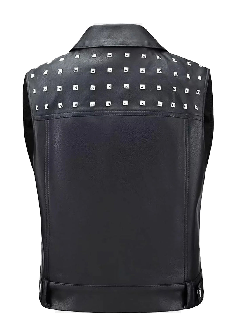 Women’s Black Studded Leather Vest – Premium Western Style Biker Vest | The Western Jacket