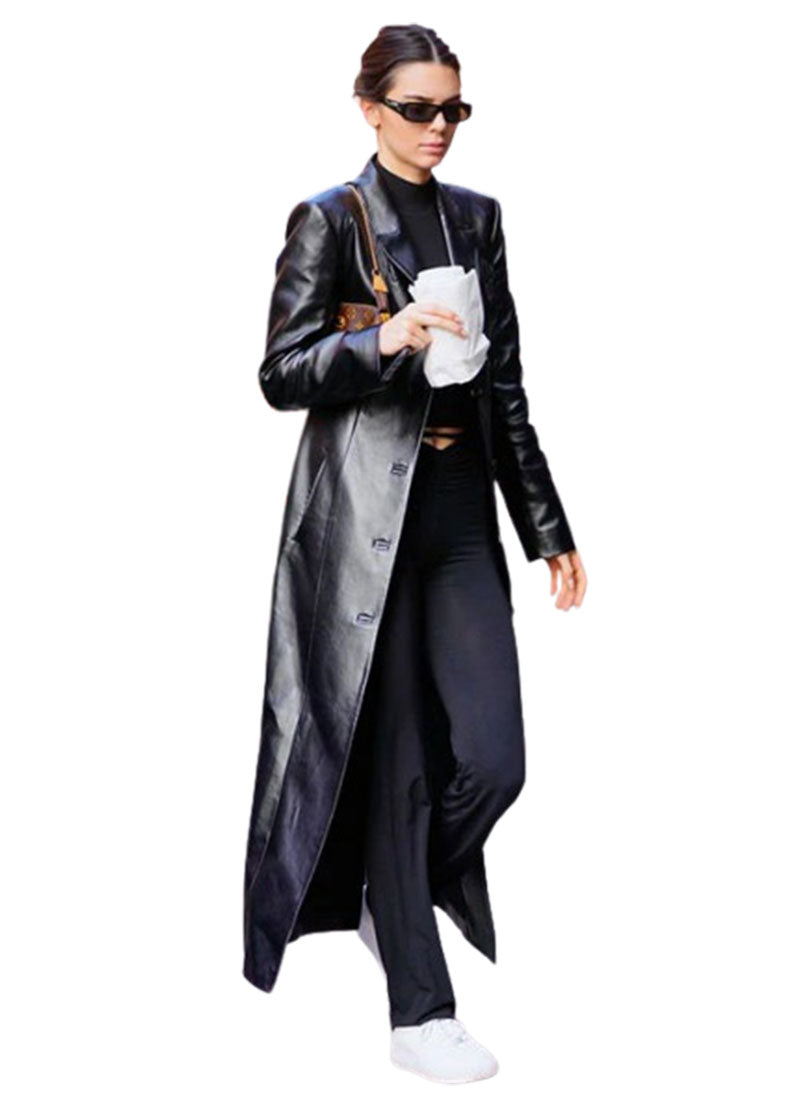 Women's Black Genuine Leather Long Coat | The Western Jacket
