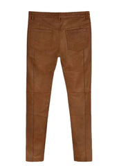 Men’s Genuine Brown Leather Pants – Stylish Slim Fit by The Western Jacket