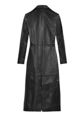 Women's Black Genuine Leather Long Coat | The Western Jacket