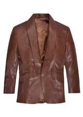 Men's Classic Brown Leather Suit