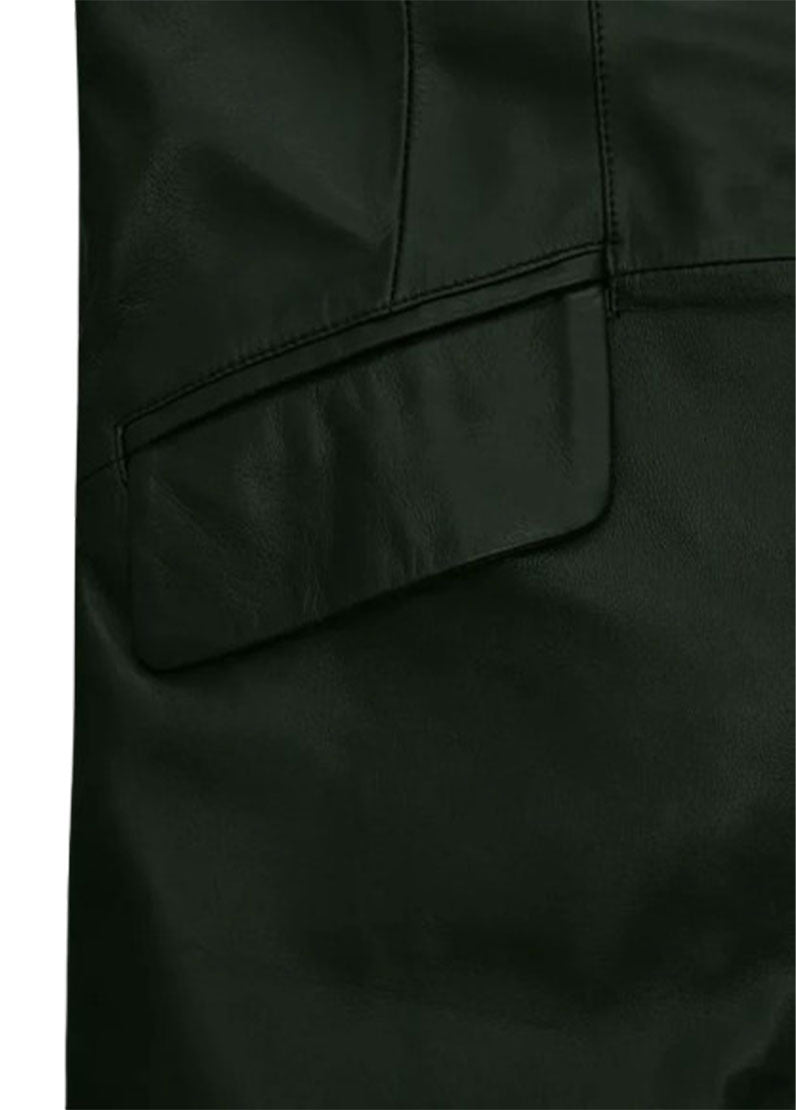 Women’s Genuine Leather Long Coat – Elegant Black Trench by The Western Jacket