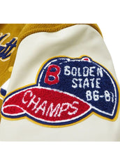 Men's Golden Bulldogs Letterman Varsity Jacket - Premium Wool & Leather Baseball Jacket | Vintage College Style by The Western Jacket
